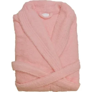 Linandelle CONFORT – Peignoir Mixte Col Chale Coton Rose Pastel XL en ligne officielle 9