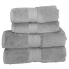 Sensei Maison Ensemble De Bain 4 Pièces En Coton Gris Perle excellent qulity 20