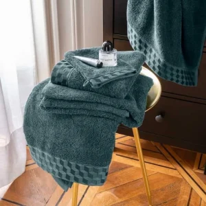 Carré Blanc Gant De Toilette Coton Cubes Vert Cèdre 15 X 21 Cm Top ventes 15