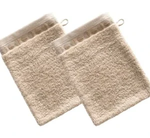 online boutique Becquet Lot De 2 Gants De Toilette 15×21 Beige En Coton 15