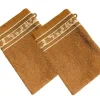 Becquet Lot De 2 Gants De Toilette 15×21 Marron En Coton dernières 17