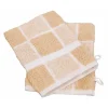 Linandelle Lot De 2 Gants De Toilette Carreaux En Coton Beige 15×21 Cm Authentic Original licence 10