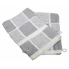 Linandelle Lot De 2 Gants De Toilette Carreaux En Coton Gris 15×21 Cm achat pas cher 20