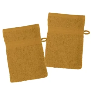 soldes de Noël Home Bain Lot De 2 Gants De Toilette En Coton Bio Coton Taupe 21×15 12