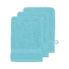 Sensei Maison Lot De 3 Gants De Toilette 550gr/m² Bleu Turquoise 16×22 Cm garantie de qualité 22