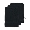 vente pas cher en ligne Sensei Maison Lot De 3 Gants De Toilette 550gr/m² Noir 16×22 Cm 19