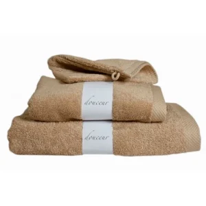 site officiel Linandelle Lot De 3 Gants De Toilette Eponge En Coton Beige Foncé 6