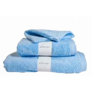 Linandelle Lot De 3 Gants De Toilette Eponge En Coton Bleu Ciel pas cher en vente 6