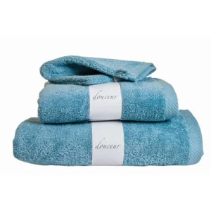 Linandelle Lot De 3 Gants De Toilette Eponge En Coton Bleu Lagon qualité supérieure 10