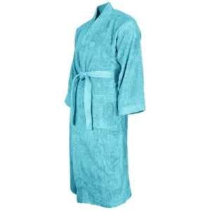 Retour Facile et Gratuit Sensei Maison Peignoir Col Kimono Bleu Turquoise L 10