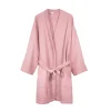 Blanc Cerise Peignoir Femme Col Kimono En Coton BIO Taille S grande promotion 5