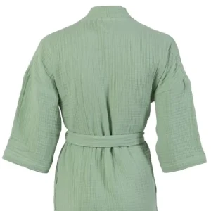 Carré Blanc Peignoir Femme Gaze De Coton Biologique Vert Taille L (40/42) mode pas cher 16