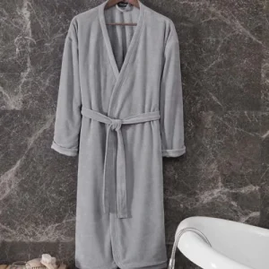 Sensei Maison Peignoir Kimono Doublé Gris Perle L Prix très abordable 16