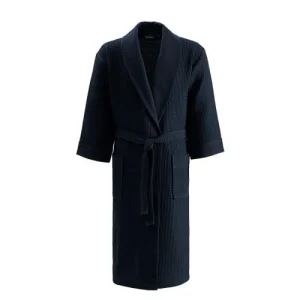 Sensei Maison Peignoir Long Nid D’abeille Col Chale Bleu Nuit S boutique en ligne 10