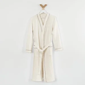 Linandelle Peignoir Nid D’abeille En Coton Beige M vente pas cher 10