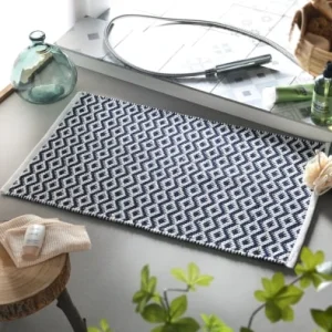 boutiqued pas cher Becquet Tapis De Bain Bleu 50×80 En Coton 6