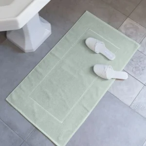 Carré Blanc Tapis De Bain Coton Vert magasin paris 9