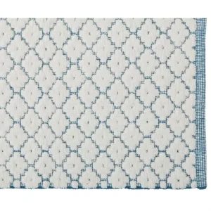 GUY LEVASSEUR Tapis De Bain En Coton Fantaisie Blanc Et Bleu 50x80cm Distributeur Officiel 9