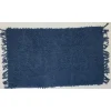 GUY LEVASSEUR Tapis De Bain En Coton Uni à Franges Marine 50x70cm grossiste en ligne 22