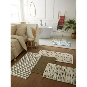 GUY LEVASSEUR Tapis De Bain En Polycoton Fantaisie Blanc Blanc 50x80cm magasin en ligne france 12