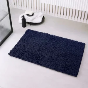 TODAY Tapis De Bain Mèche Uni En Polyester Bleu Marine 50×80 Cm site pas cher 10