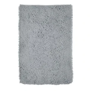 TODAY Tapis De Bain Mèche Uni En Polyester Gris 50×80 Cm économies garanties 18