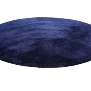 boutique pas cher Homie Living Tapis De Bain Rond En Microfibre Antidérapant Bleu Marine 90 D 12