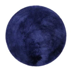 boutique pas cher Homie Living Tapis De Bain Rond En Microfibre Antidérapant Bleu Marine 90 D 14